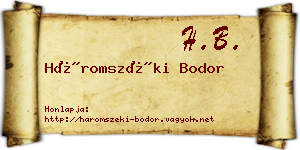 Háromszéki Bodor névjegykártya
